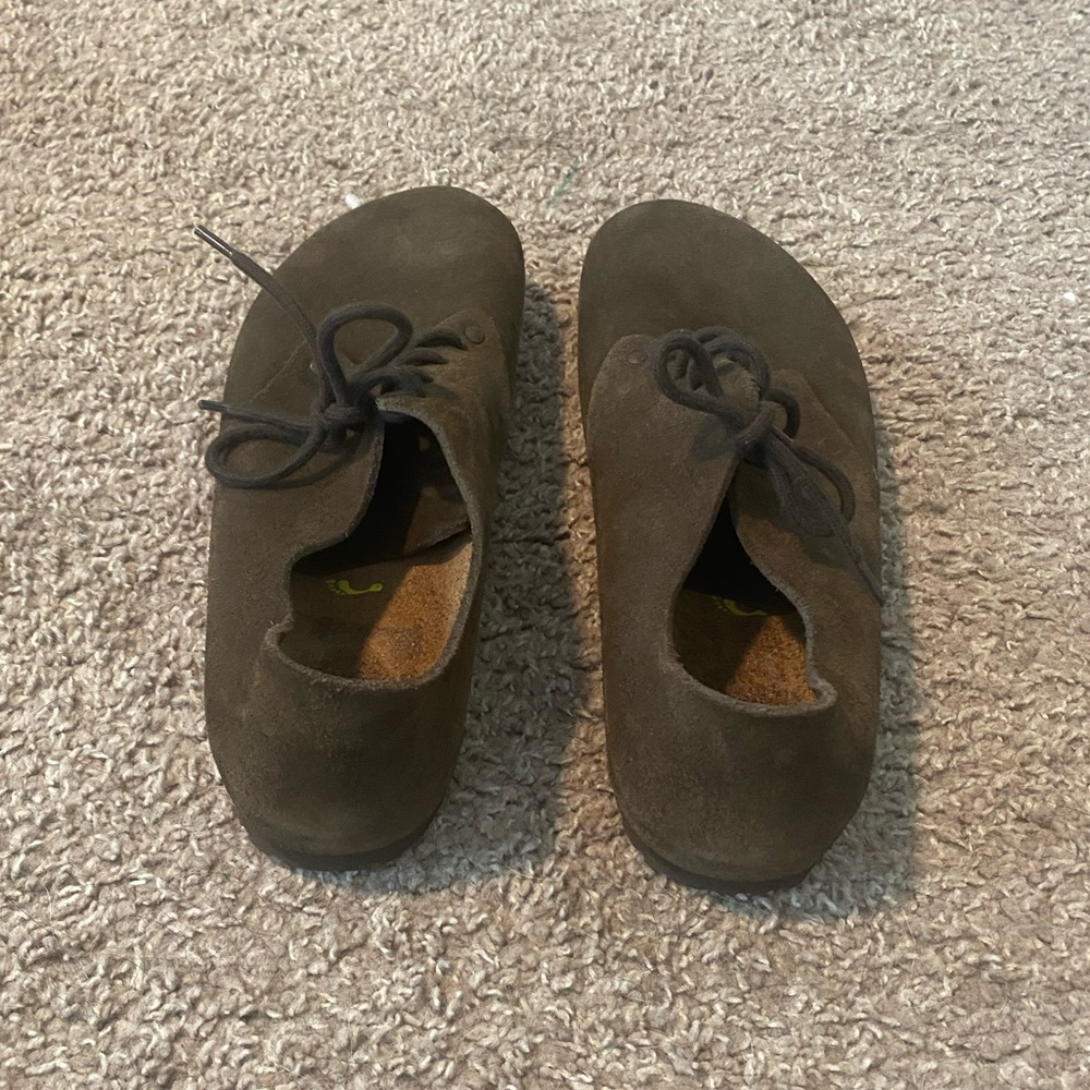 Birkenstock Maine Mocha Suede Classic Lace Up Clog Shoes Unisex size 40 - Picture 5 of 7